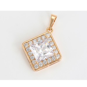 Apzeltīts kulons, rotāts ar mirdzošiem cirkoniem, zelta pārklājums 18 karāti (bez ķēdītes)